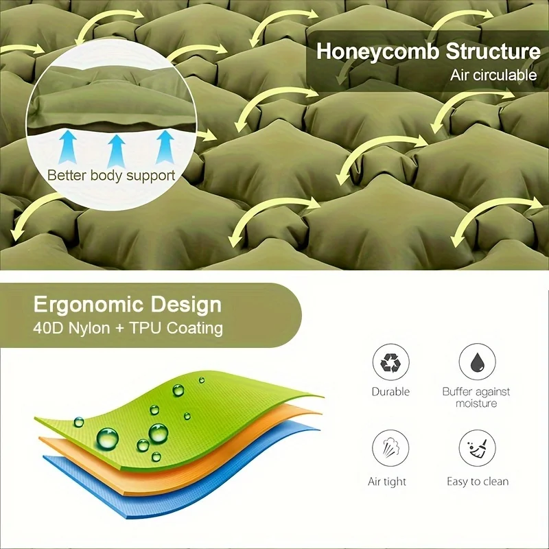 2024 Durable Double size Camping Mattress Memory Foam Outdoor Foam camping mat