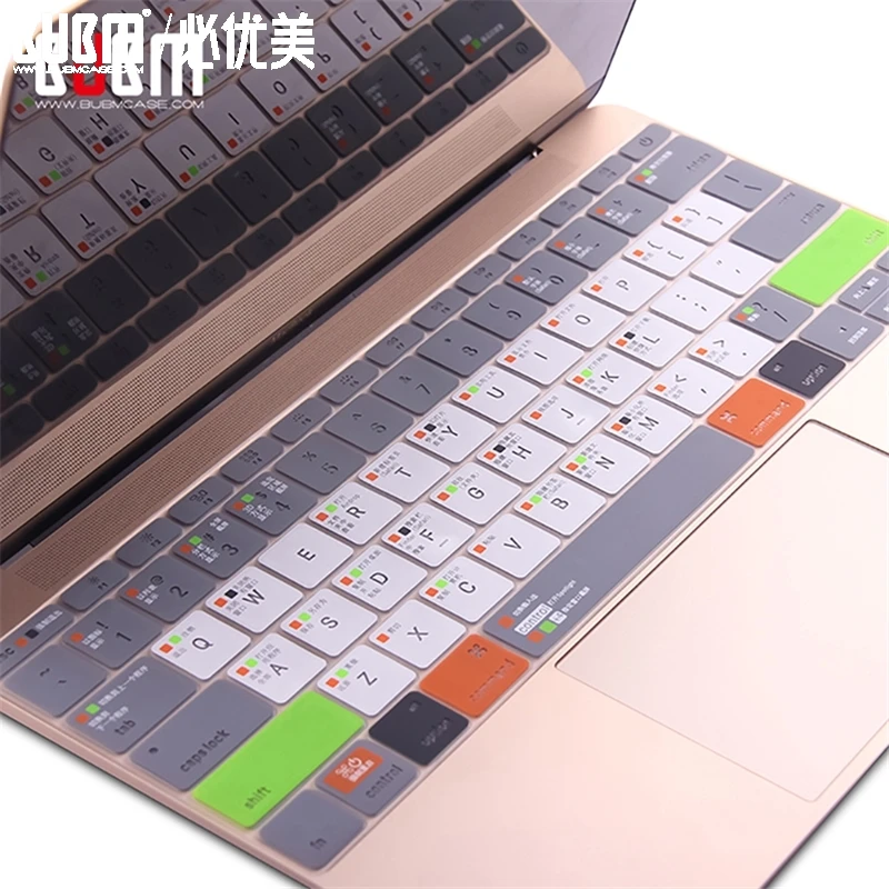 BUBM wholesale Waterproof Fluorescent Silicone Keyboard Cover For Mac air pro