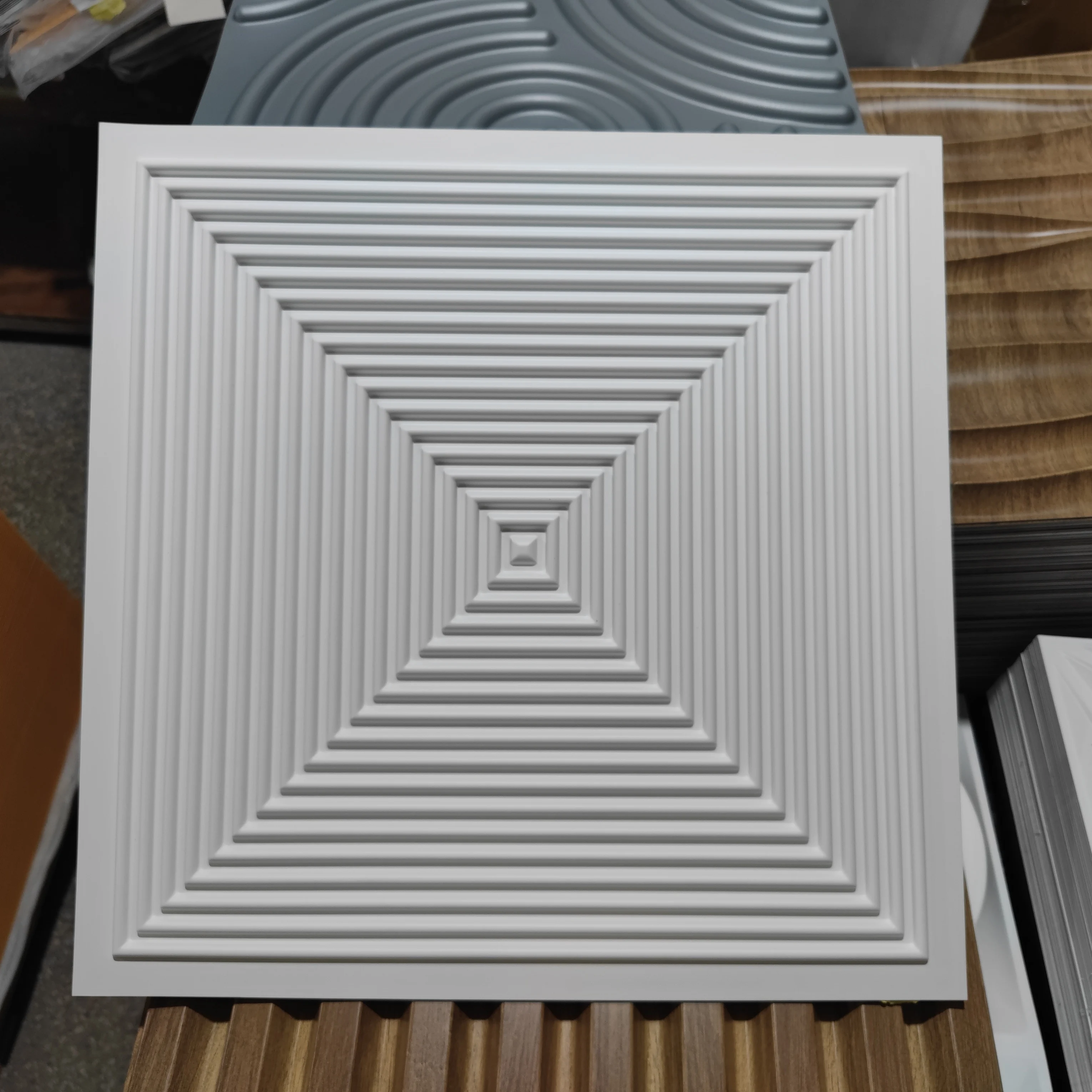 Modern Architectural 3D Wall Panels Pvc White Textured Art Design