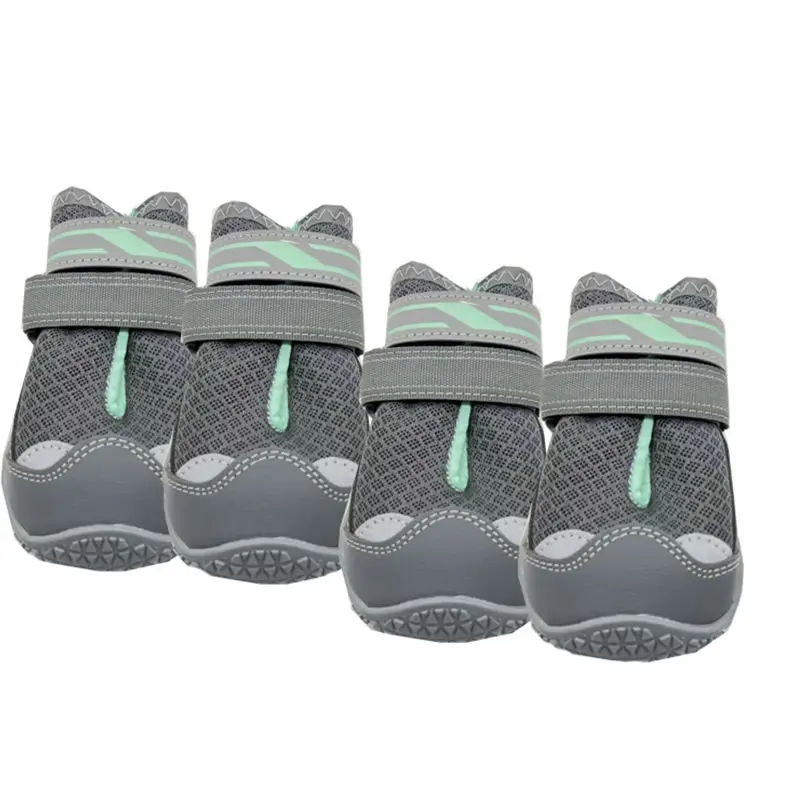 Custom Logo Pet Outdoor Breathable Dog Shoes Anti-Slip Sole Dog Boots Waterproof Reflective Dog Shoes