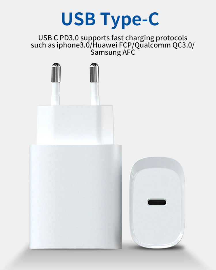 TC-055 EU UK US OEM ODM source factory usb 20 watt  pd charger 20w charger fast charging