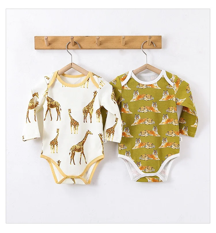 INTIFLOWER 23051 Factory Customized New Born Thin Short Sleeve Cartoon Baby Bodysuits Soft Infant  Onesies Jumpsuit
