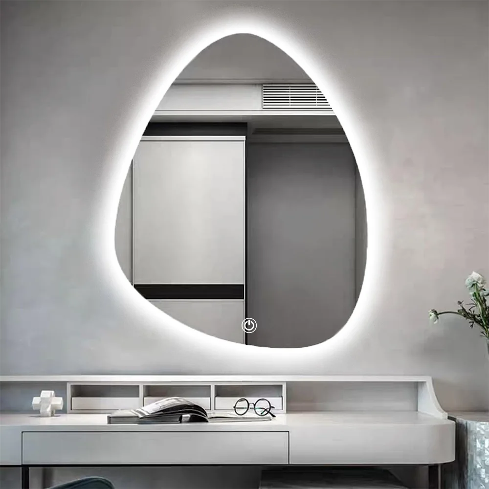 Rongchang Irregular Led Mirror Backlit Design Bathroom Wall Decoration Lighted Mirror