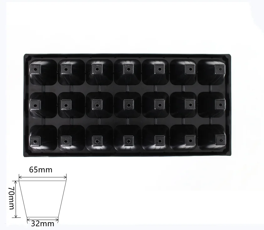 21 nursery cells Factory Direct Produced High Quality Plastic Nursery germination tray PET microgreen trays Used Many Times