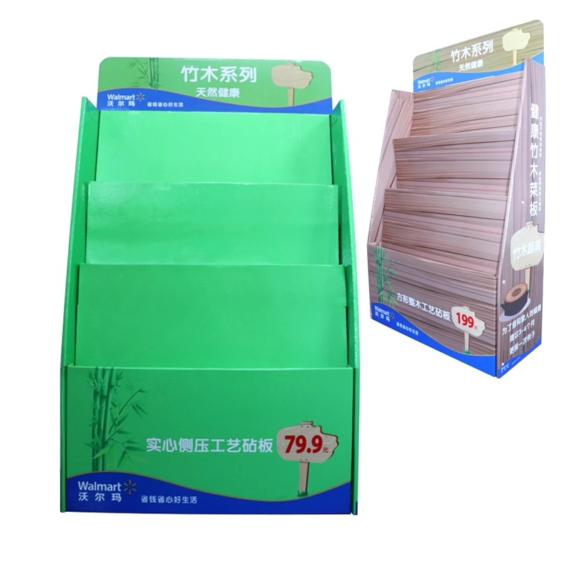 Custom floor retail store Kitchenware products promotion exhibition Bamboo wood cutting board Acrylic Cardboard Display Stand