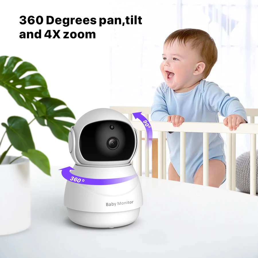 Новинка 5 дюймов HD Беспроводная камера PTZ дистанционное управление температура дисплея монитор младенца 4x зум сплит-режим домофон видео камера для наблюдения