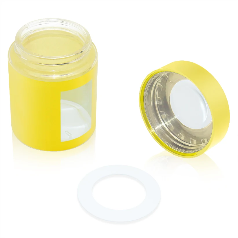 2oz 3oz 4oz Clear Magnifying Glass Jar Child Proof Jar 3.5g Flower Smell Proof CR Magnifying Lid for Herb Flower