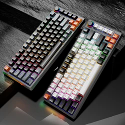 SAMA Tri-modes 75% Gasket Mount RGB Backlit Gaming Mechanical Keyboard TKL Wireless 83 keys Hot swap Wired Keyboard