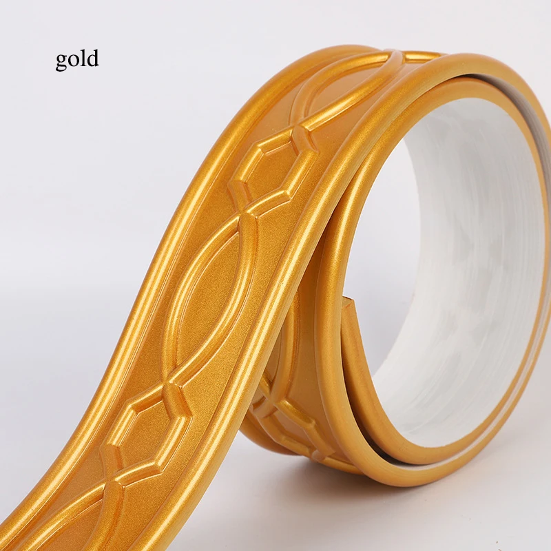 Flexible PVC Moulding Trim Self Adhesive Strips TV Background Molding Wall Trim for/Frame/Mirror/Home Furniture Decoration