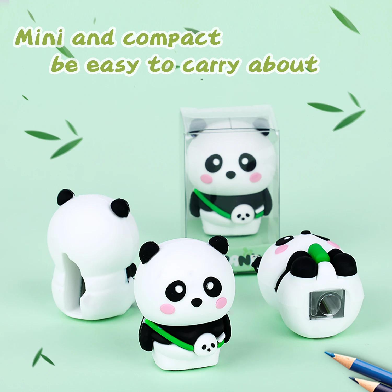 Creative cartoon pencil sharpener small cute Panda shape children student stationery pencil sharpener for kids