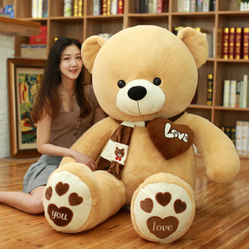 
80cm Custom Funny Teddy Bear Giant Sleep Teddy Bear Pillow Stuffed Plush Teddy Bear With Heart 