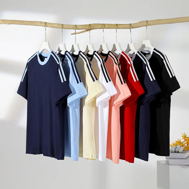 250gsm High Quality Solid Color  Blank 100%Cotton Custom Printed Plain Round Neck T Shirt Graphic T Shirts for men