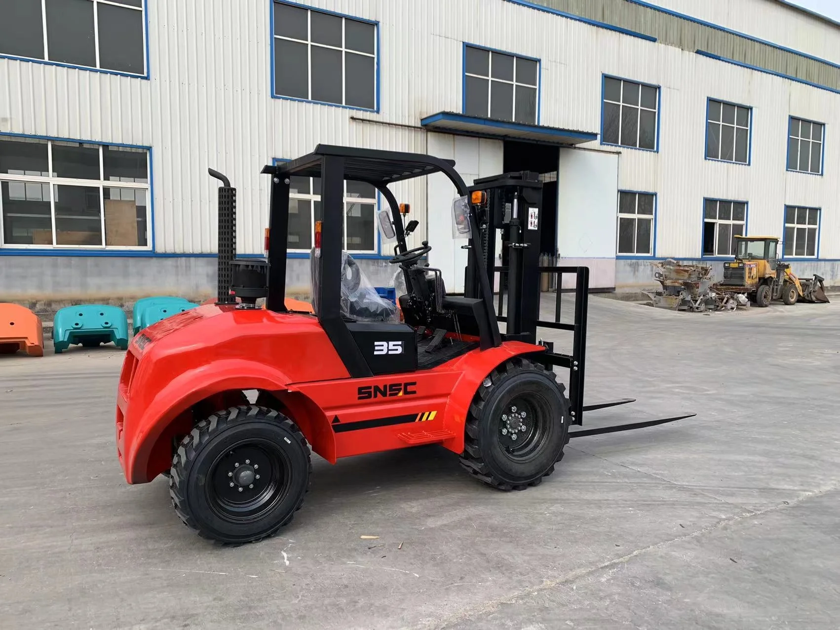 FD35 3.5 Ton 3.5ton rough terrain forklift with Japanese engine and side shifter 4x4 off road diesel forklift