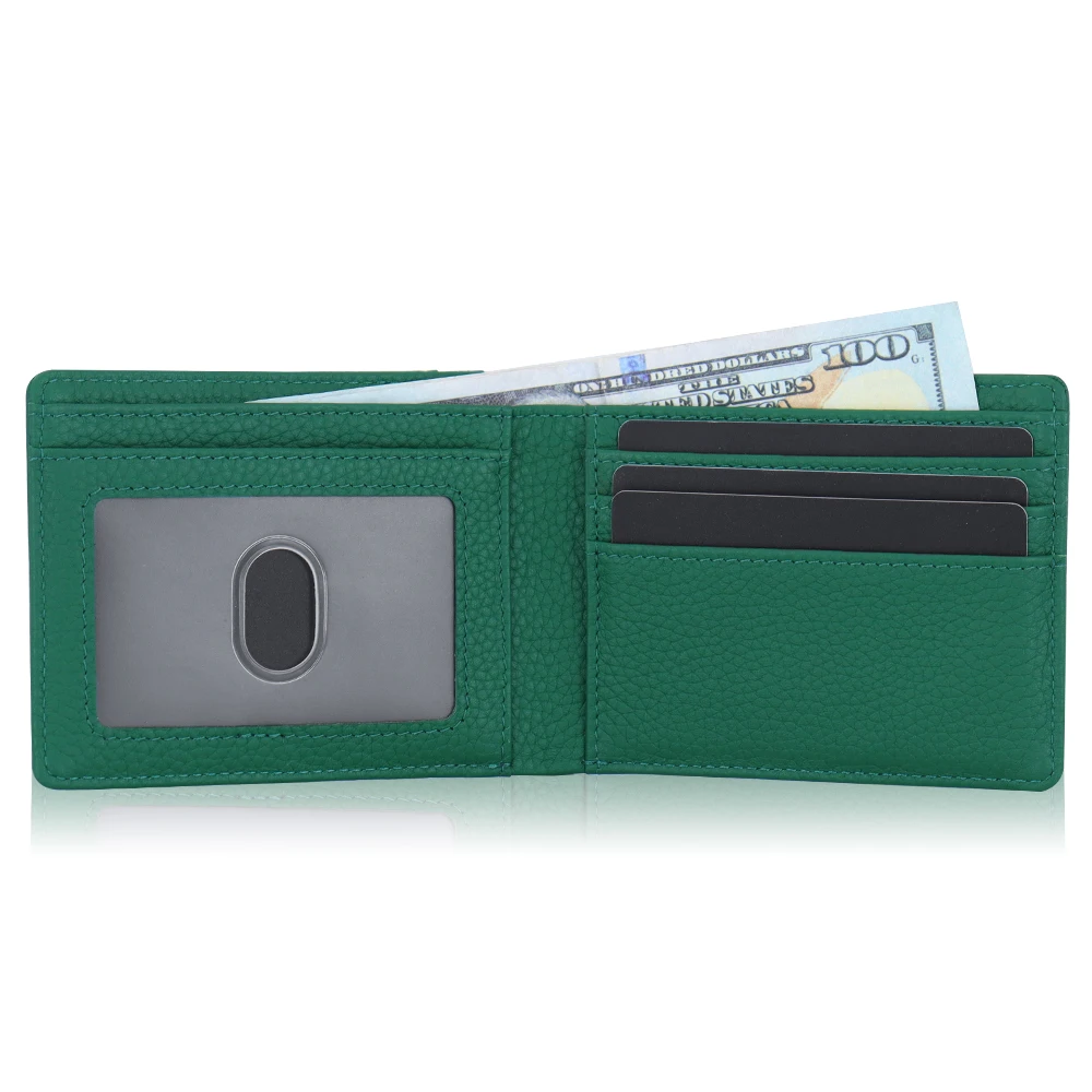 Custom brands logo slim minimalist bifold wallet travel credit card holder with rfid blocking front pocket wallets