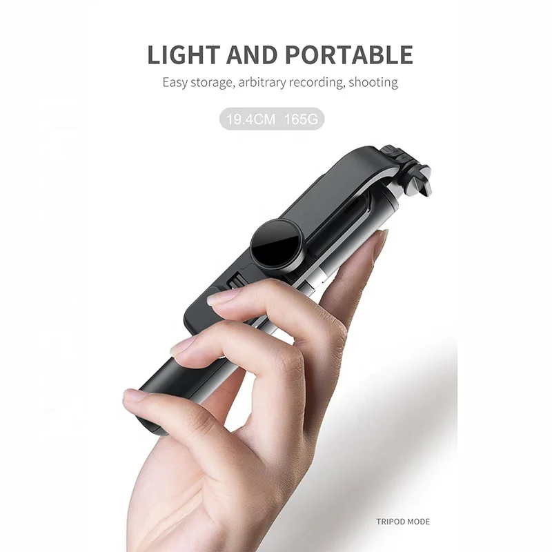 YTGEE 360 Rotation Portable Selfie Stick Monopod Wireless  Remote Control Stand Selfie Stick Tripod with Fill Light for Iphone