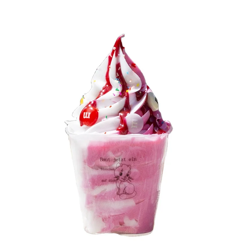 Different flavors of simulated sundae ice cream