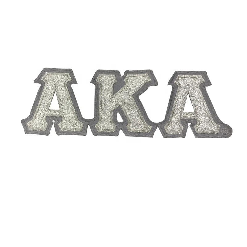 Custom iron on AKA glitter  greek letter Delta sorority   1908 with triangle applique patch  decoration for c