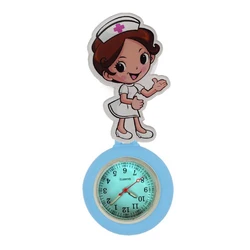 Warm welcome polite cartoon nurse doctor women ladies female pocket watches hospital Stretchable hang badge medical gift watch
