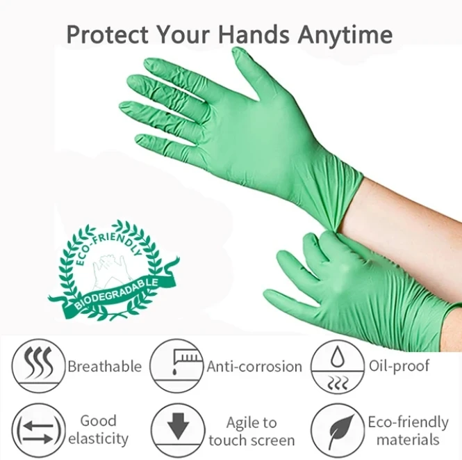 Hot Selling Products 2023 Biodegradable Nitrile Gloves Black Vinyl Gloves Powder Free Nitrile Blended Gloves