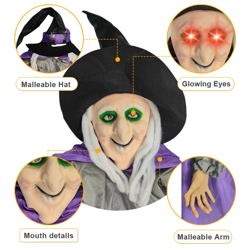 Custom Halloween Carnival Masquerade Costumes Scary Broom Witch Cloak Funny Horror Halloween Christmas Party Costumes