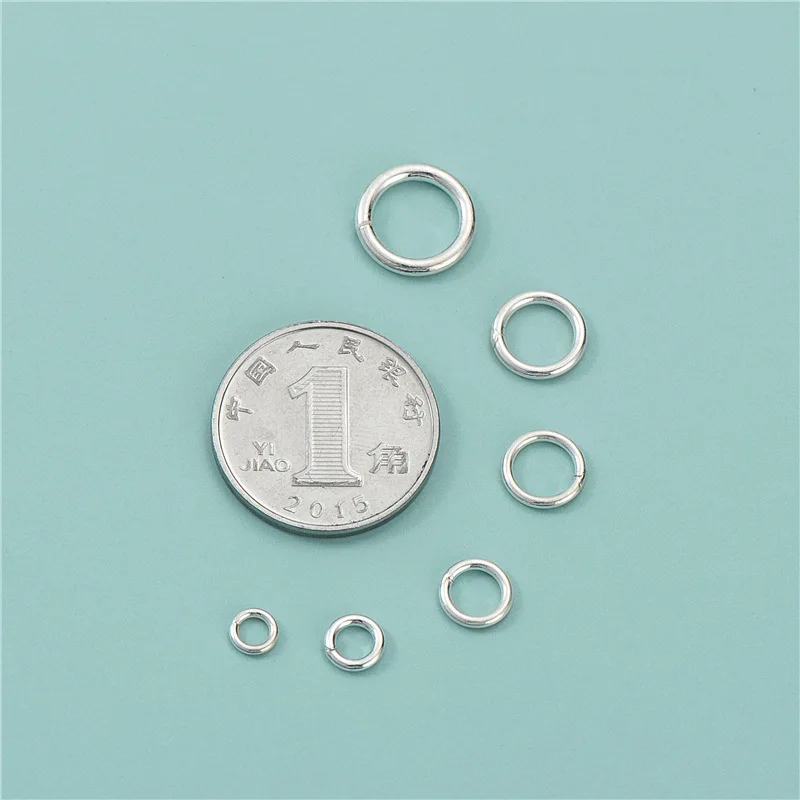 GPJ 100p S925 Sterling Silver Open closed Jump Rings Multi Sizes 925 round ring permanent jewelry findings suppliers wholesale