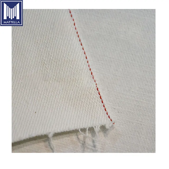 tightly weave construction yellow white color 10oz japanese duck canvas woven on vintage shuttle looms selvedge denim fabric