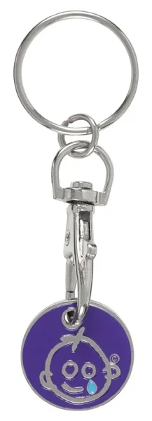 Promotional Round 23mm Supermarket Metal Trolley Coin Soft Enamel Keychain