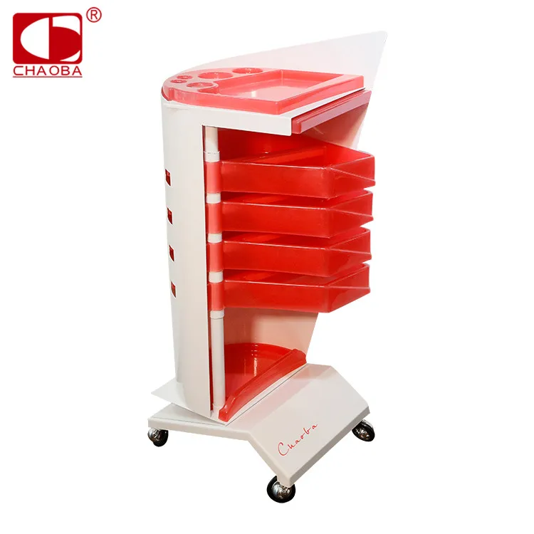 CHAOBA Multifunctional Beautiful Design Beauty Salon Metal Trolley Car Mobile Hair Color Trolley Cart