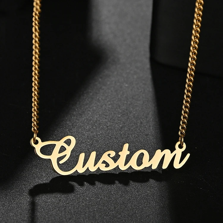 K021 Personalized 18K Gold Plated Earrings Bracelet Stainless Steel Letter Nameplate Necklace Custom Name Necklace Jewelry Set