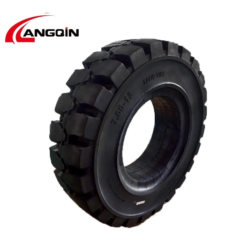 LANGQIN brand 7.00-12 special solid tires for forklifts have good shock absorption performance. Engineering tires are the same