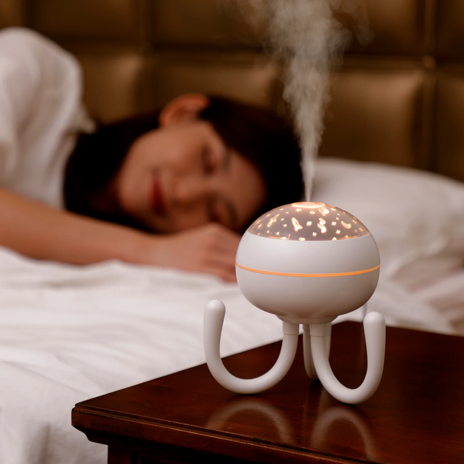 Portable travel round colorful 200ml night light mini usb ultrasonic planet Wet Aroma Essential Oil Diffuser air humidifier