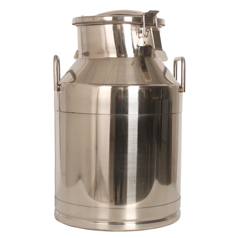 25L Stainless Steel 304 Milk Revolving Bucket Turnover Barrel Lockable Lid With Sealing Ring Strong Tightness Sealed Bucket