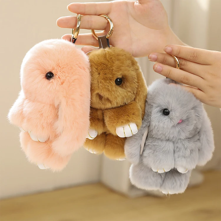 Симпатичный Пасхальный кролик плюшевый Kawaii меховой ключ