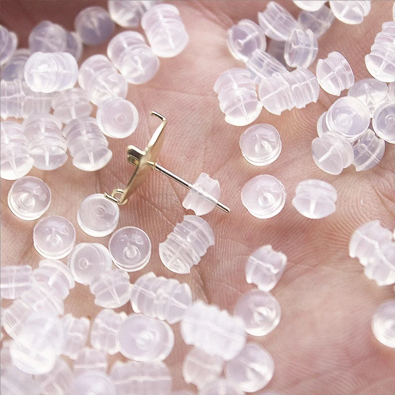 Wholesale Cheap 5mm Transparent Silica Gel Earring White Clear Silicone Gel Ear Plugs Accessories For Ear Studs