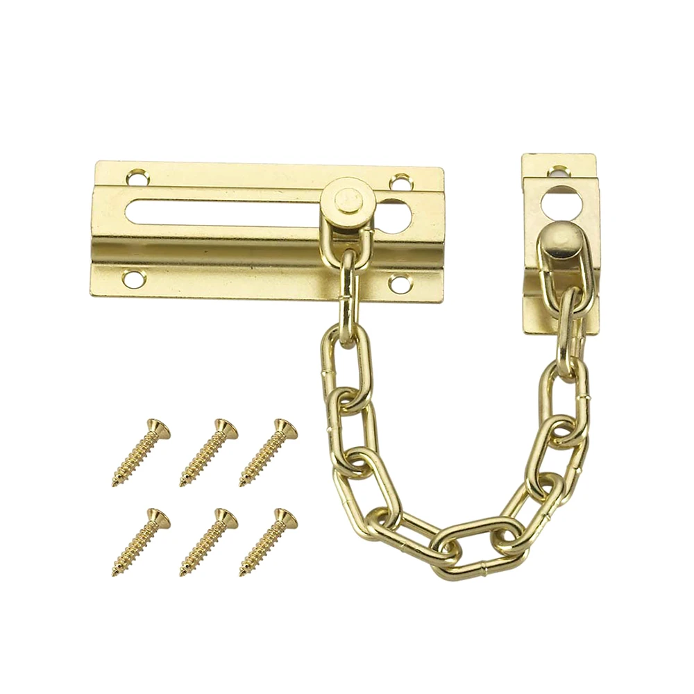 Factory Direct Sale Brass Plated Security hardware Chain Door Fastener for Kid safty