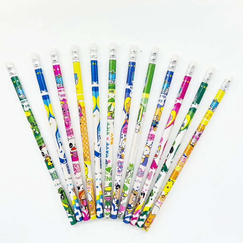 Wholesale Fancy Cartoon Kawaii Pencil HB Poplar Wood in Bulk for School Children