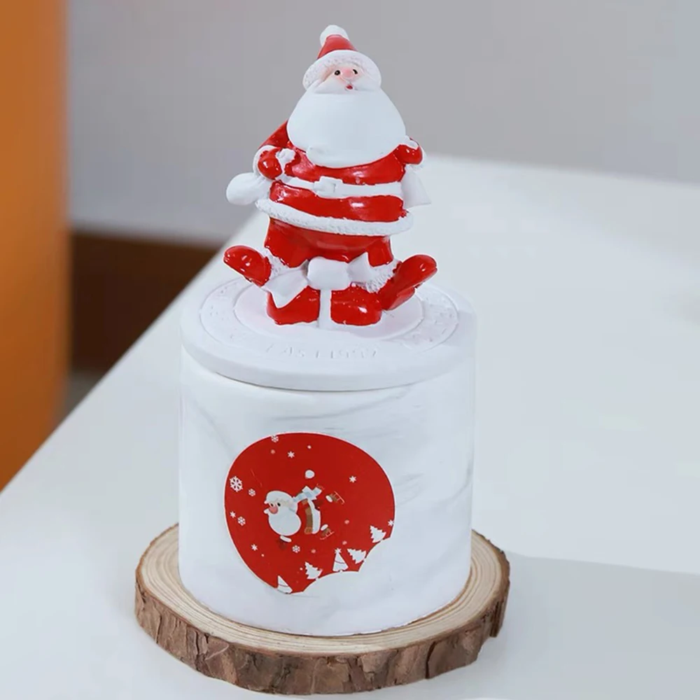 Aromatherapy Ornament Gift Home Holiday Party Decoration Christmas Scented Candle Creative tree candles  with Christmas lid