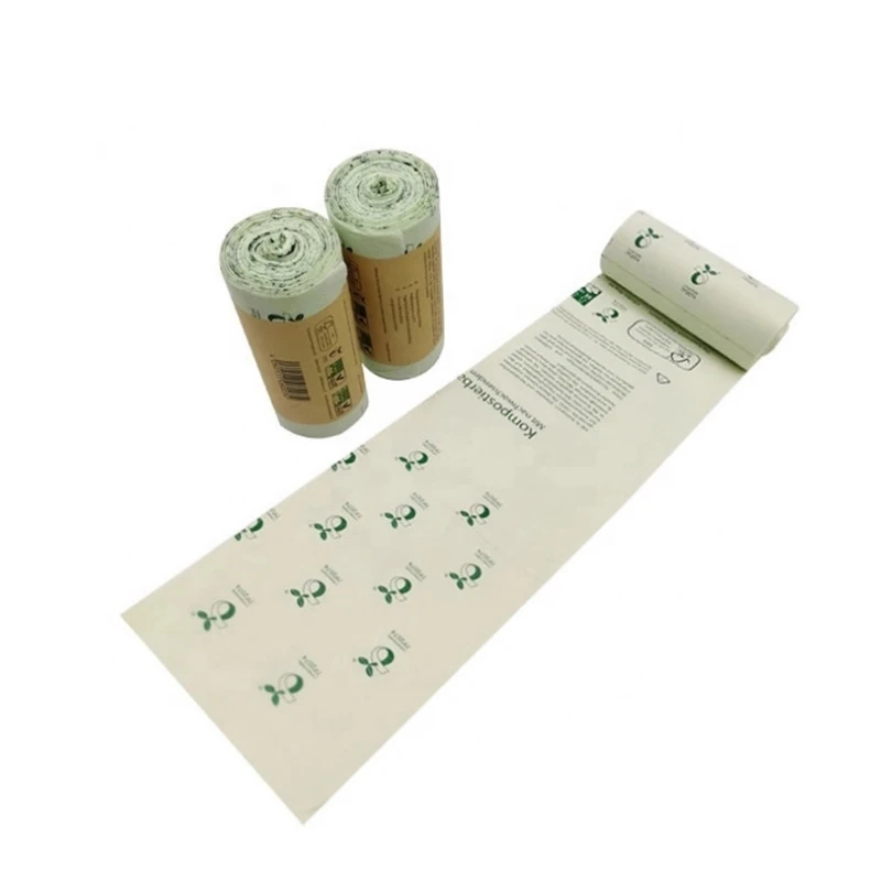 Мешки для мусора, биоразлагаемый компост Pbat + pla + кукурузный крахмал, прочный, доступный для супермаркета, домашний картонный мешок для мусора, OEM, биоразлагаемый