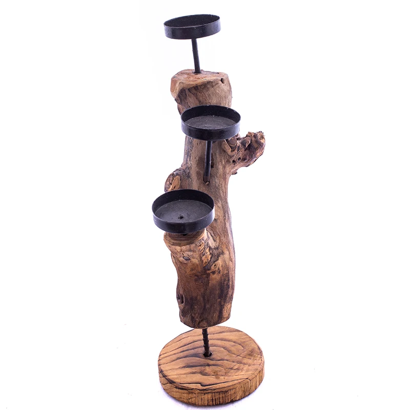 
Wooden Metal Candle Stick Holder 