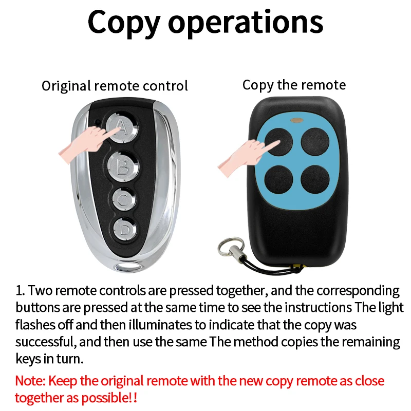 433.92MHz face to face remote duplicator wireless rf remote control copy code HFY