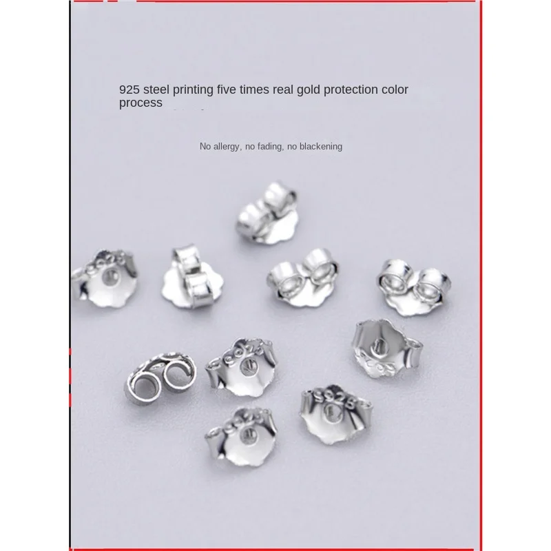 925 Sterling Silver Butterfly Ear Plug 4mm Ear Back Stud Ear Cap and Earring Protection Accessories