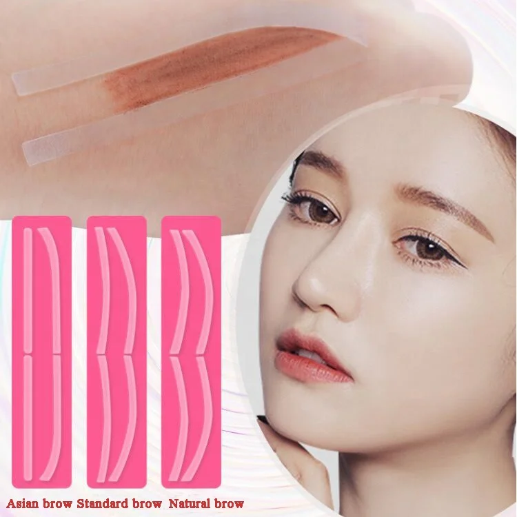 6Pair Eyebrow Tool Tattoo Eyebrow Sticker Airbrush Guide Eyebrow Auxiliary Shaping Stencil Kit Disposable Silicone Template Tape
