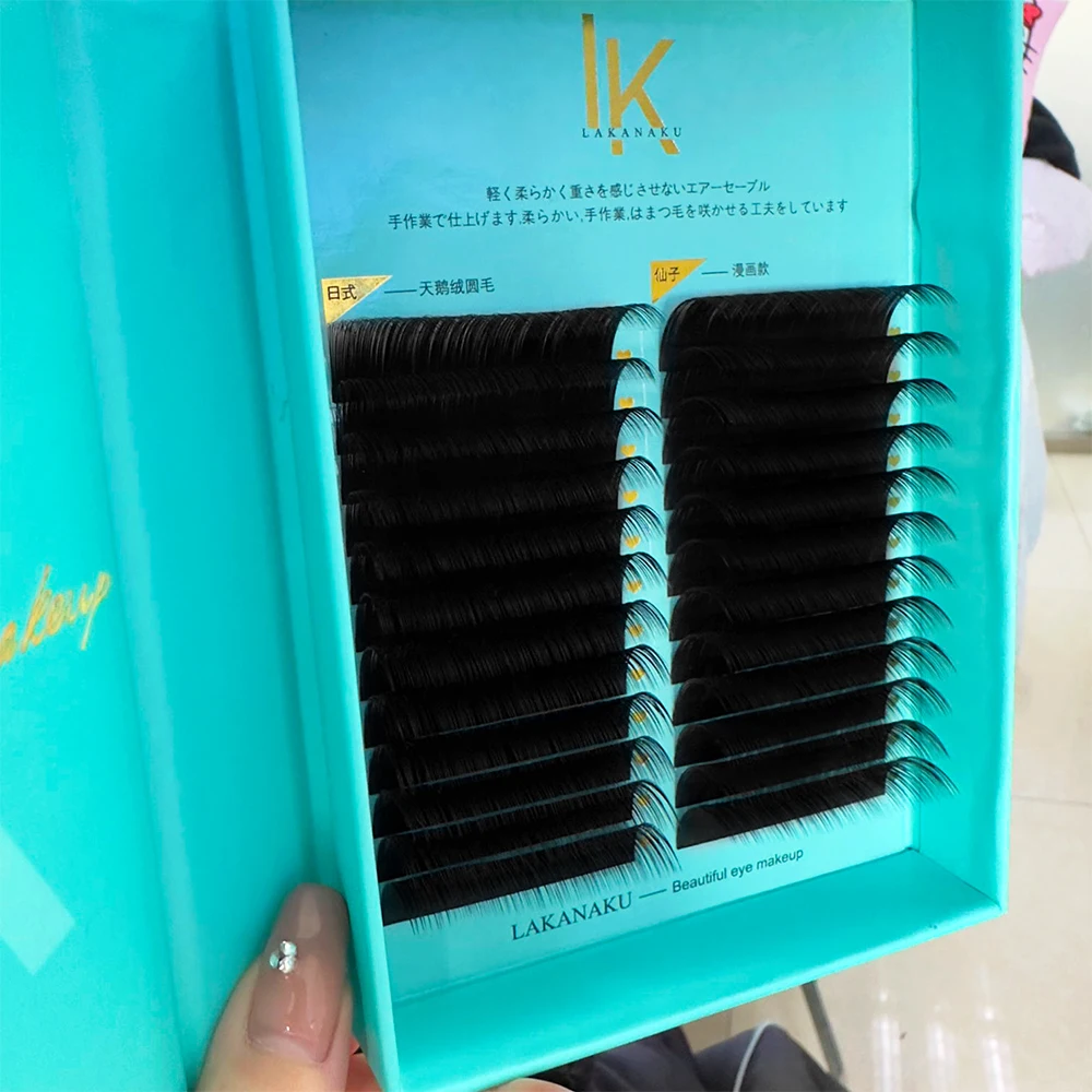 Russian Cashmere Volume Lash Trays Fluffy Soft Extension De Pestanas Matte Black New Arrivals Pbt Fiber Lash Extensions Supplies
