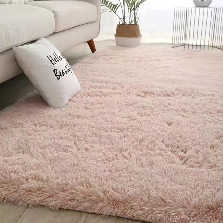 Cheap Fake Silk Wool Fur  Luxury Large Size Carpet Floor Mat Tie-Dyed Shaggy Carpet for Car and Living Room Non-Slip Rug