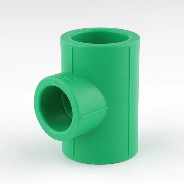 Sam-uk original batch production of green PPR tee reducing pipe fittings ppr vent pipe fittings tee