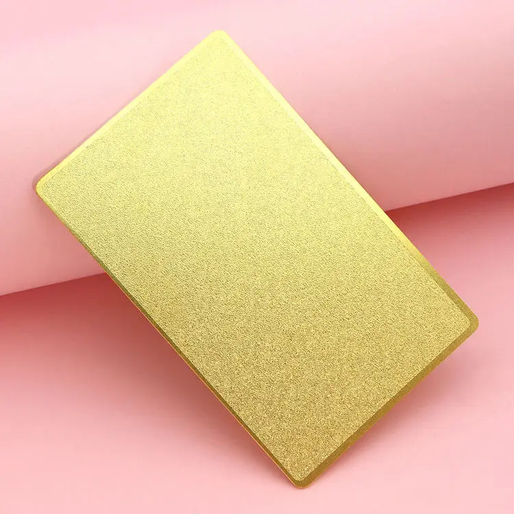 Custom High Quality Metal NFC Business Cards Blank Brushed Gold Brass Sublimation Metal NFC Card