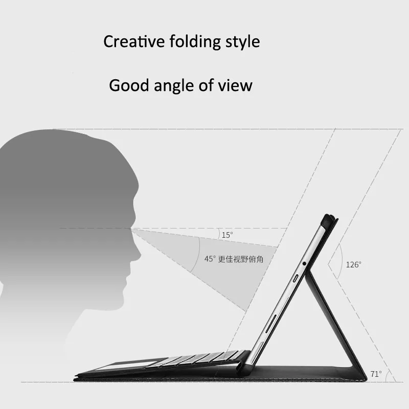 Tablet Sleeve for Microsoft Surface Go Pro 6 Angles Folio Stand Case for Surface Pro 8 7 Case Women Men Laptop Bag