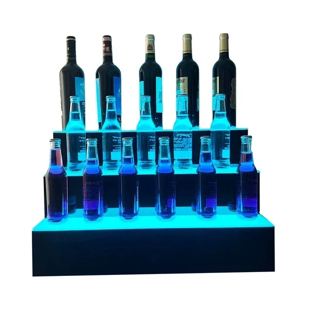Custom design clear acrylic beer display led liquor bottle glorifier display for bar