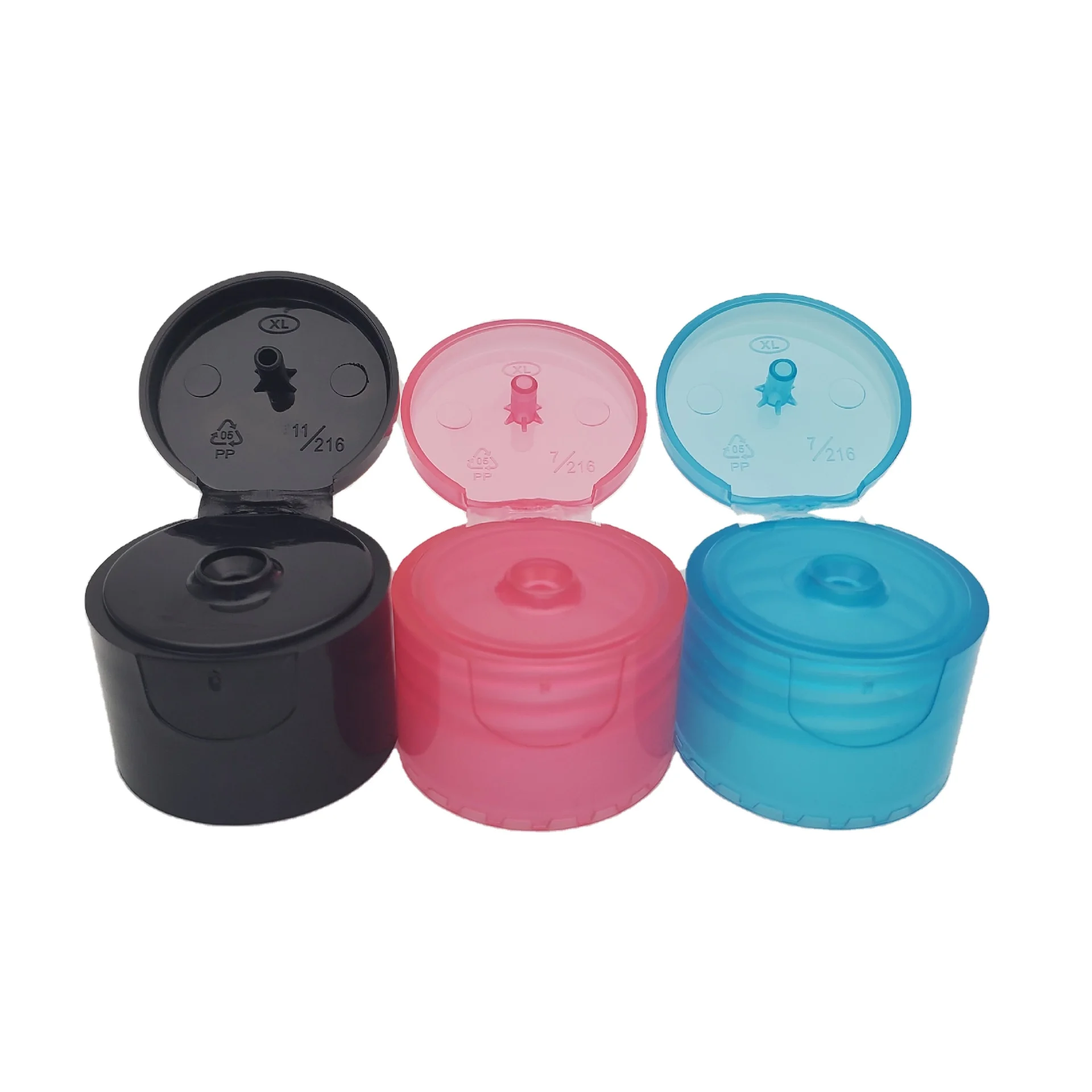stock available 18mm 20mm 24mm 28mm 38mm  plastic flip top cap for skincare cosmetics packaging