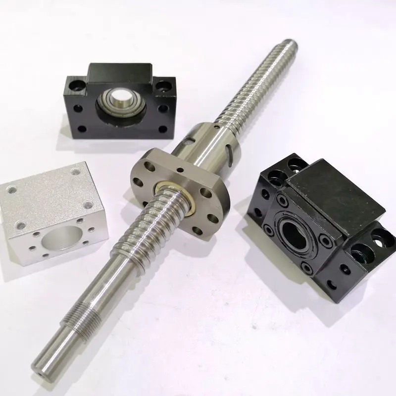 Smooth running low noise SFU1605 customized length ball screws shaft with SFU1605T4 ballscrew nut